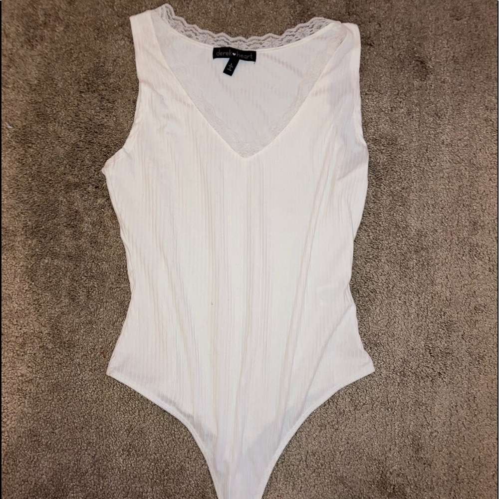 white lace body suit